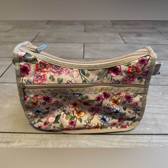 Lesportsac Hobo Crossbody Shoulder Bag Garden Classic With Cosmetic Bag - Picture 4 of 9